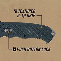 Gerber Gear 06 FAST Pocket Knife - Serrated Edge Tanto Folding Knife with Quick One-Hand Opening - Black