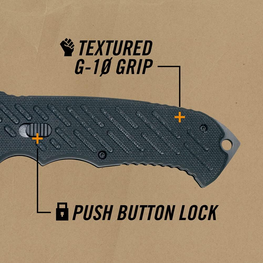 Gerber Gear 06 FAST Pocket Knife - Serrated Edge Tanto Folding Knife with Quick One-Hand Opening - Black
