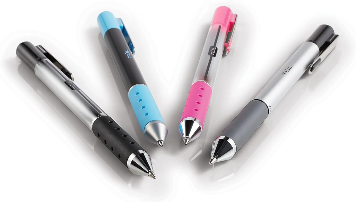 TUL GL Series Retractable Gel Pens, Medium Point, 0.7 mm, Silver Barrel, Assorted Standard & Bright Ink Colors