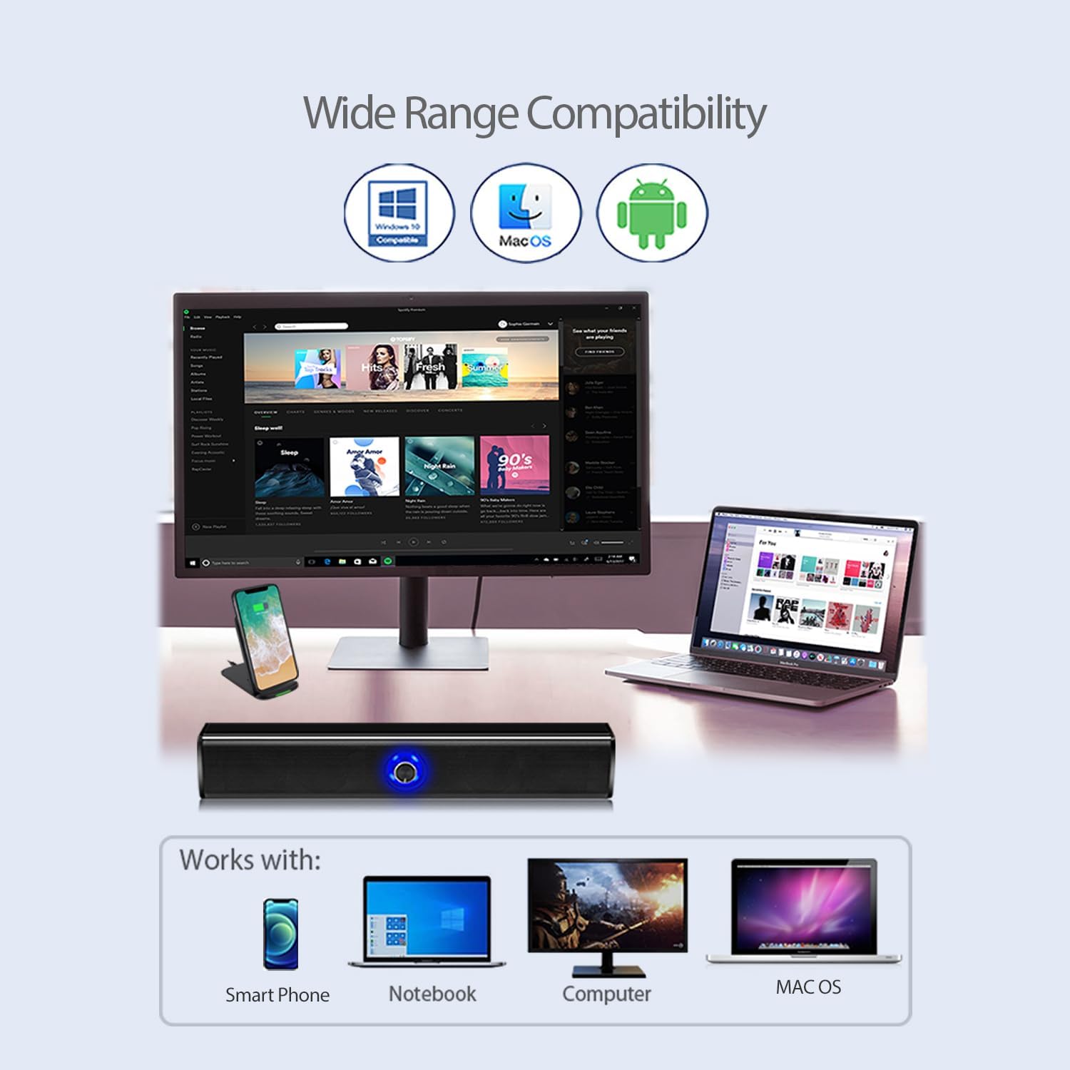 Adesso Xtream S6 Bluetooth & AUX Sound Bar Speaker 10W x 2