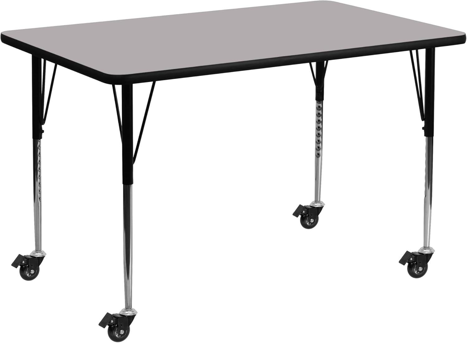 Flash Furniture Mobile Rectangular Activity Table 24 x 48 Thermal Fused Laminate