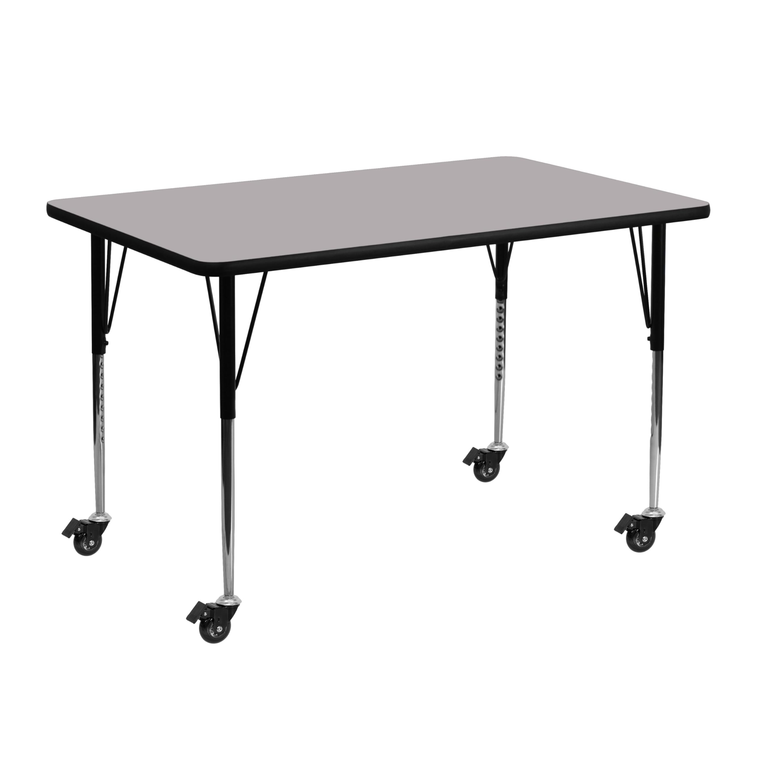 Flash Furniture Mobile Rectangular Activity Table 24 x 48 Thermal Fused Laminate