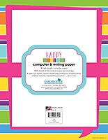 BARKER CREEK Creek Designer Computer Paper, Happy Bright Stripe, Decorative Printer Paper, 50 Sheets Per Pkg, Home, School