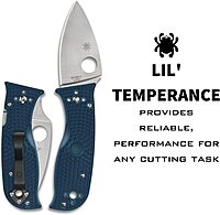 Spyderco Knives Lil Temperance 3 C69PBL3K390 Blue FRN and K390 Steel Pocket Knife