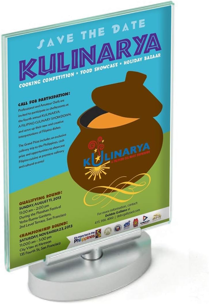 Azar Displays 2-Sided Revolving Acrylic Vertical Sign Holders, 7in x 5in, Clear, Pack Of 2 Holders