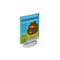 Azar Displays 2-Sided Revolving Acrylic Vertical Sign Holders, 7in x 5in, Clear, Pack Of 2 Holders