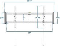 Mount-It! Tilting TV Wall Mount for 43"-90" TVs, Ultra Slim Heavy-Duty, White