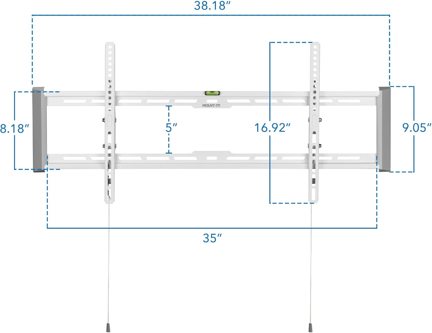 Mount-It! Tilting TV Wall Mount for 43"-90" TVs, Ultra Slim Heavy-Duty, White