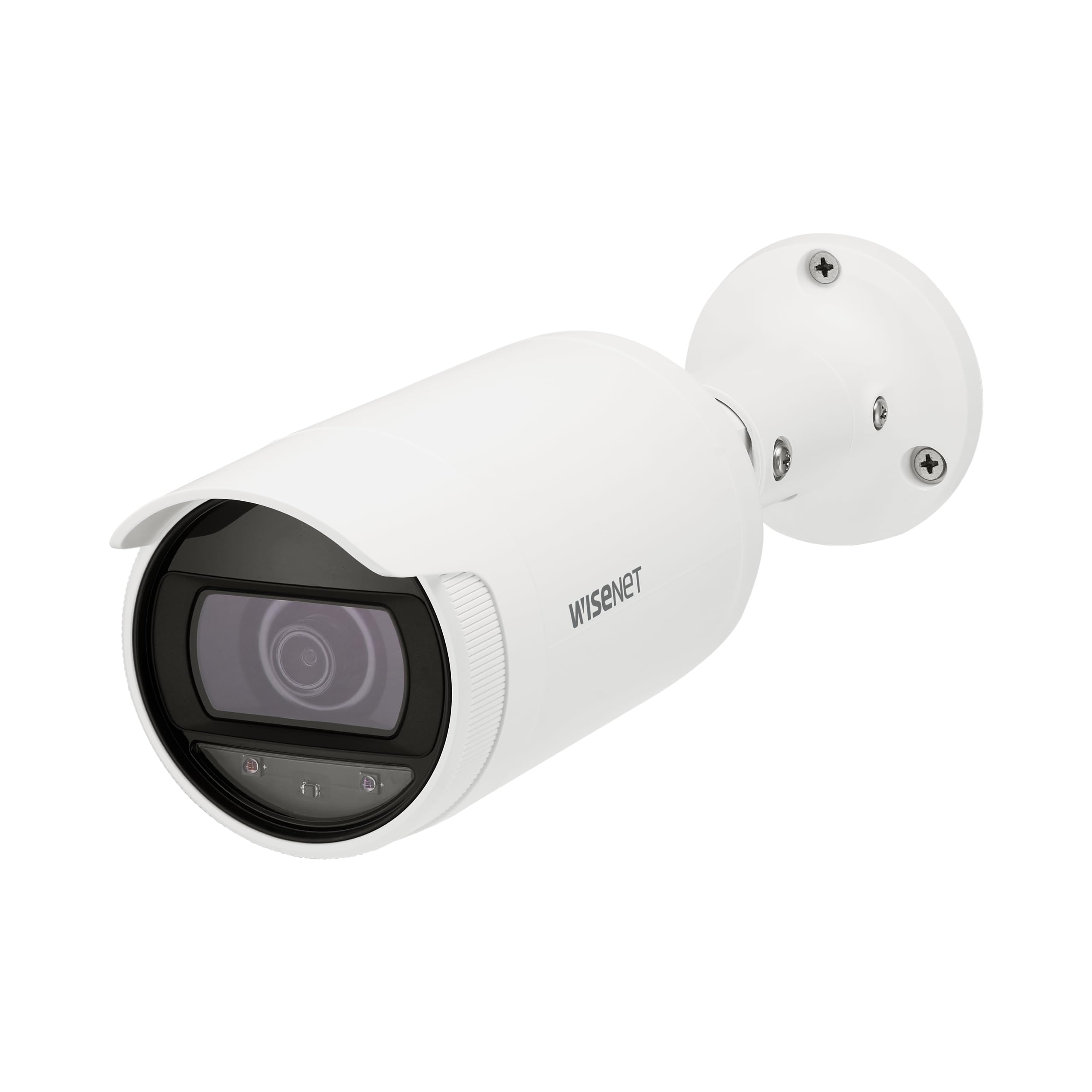 HANWHA ANO-L7012R Wisenet IR Bullet Camera, White; 4MP Resolution; 1/3" CMOS Sensor; IR Visibility Up to 65.6 feet