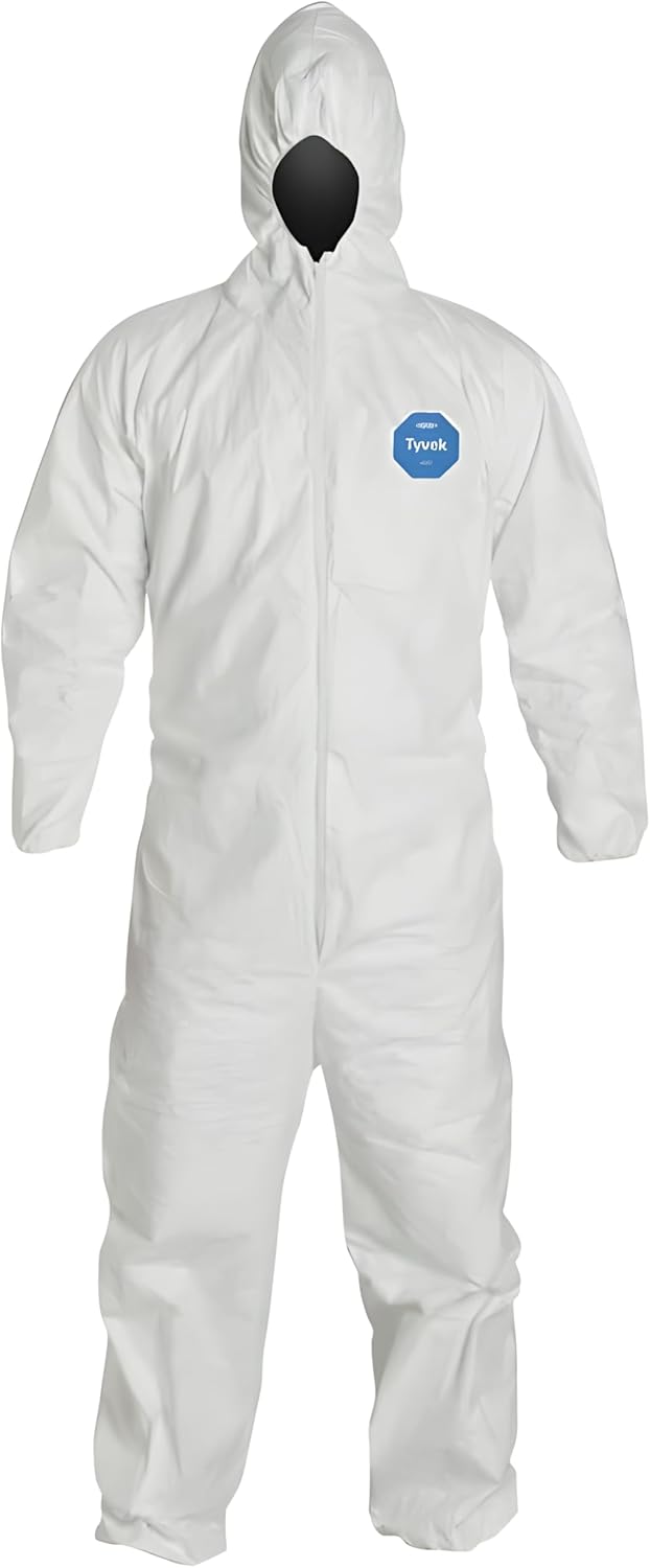DuPont Tyvek 400 TY127S Disposable Protective Coverall with Respirator-Fit Hood