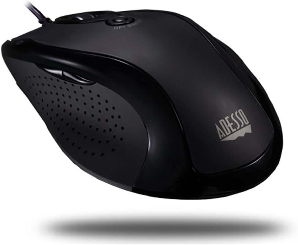 ADESSO iMouse G2 - USB Ergonomic Optical Mouse Adjustable DPI, Black