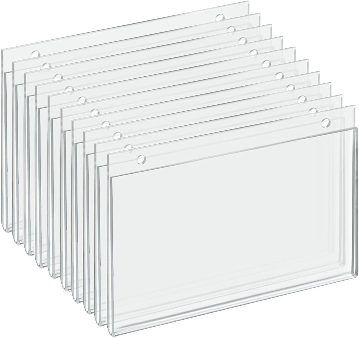 AZAR DISPLAYS U-Frame Wall-Mount Acrylic Sign Holders, Clear, Pack Of 10