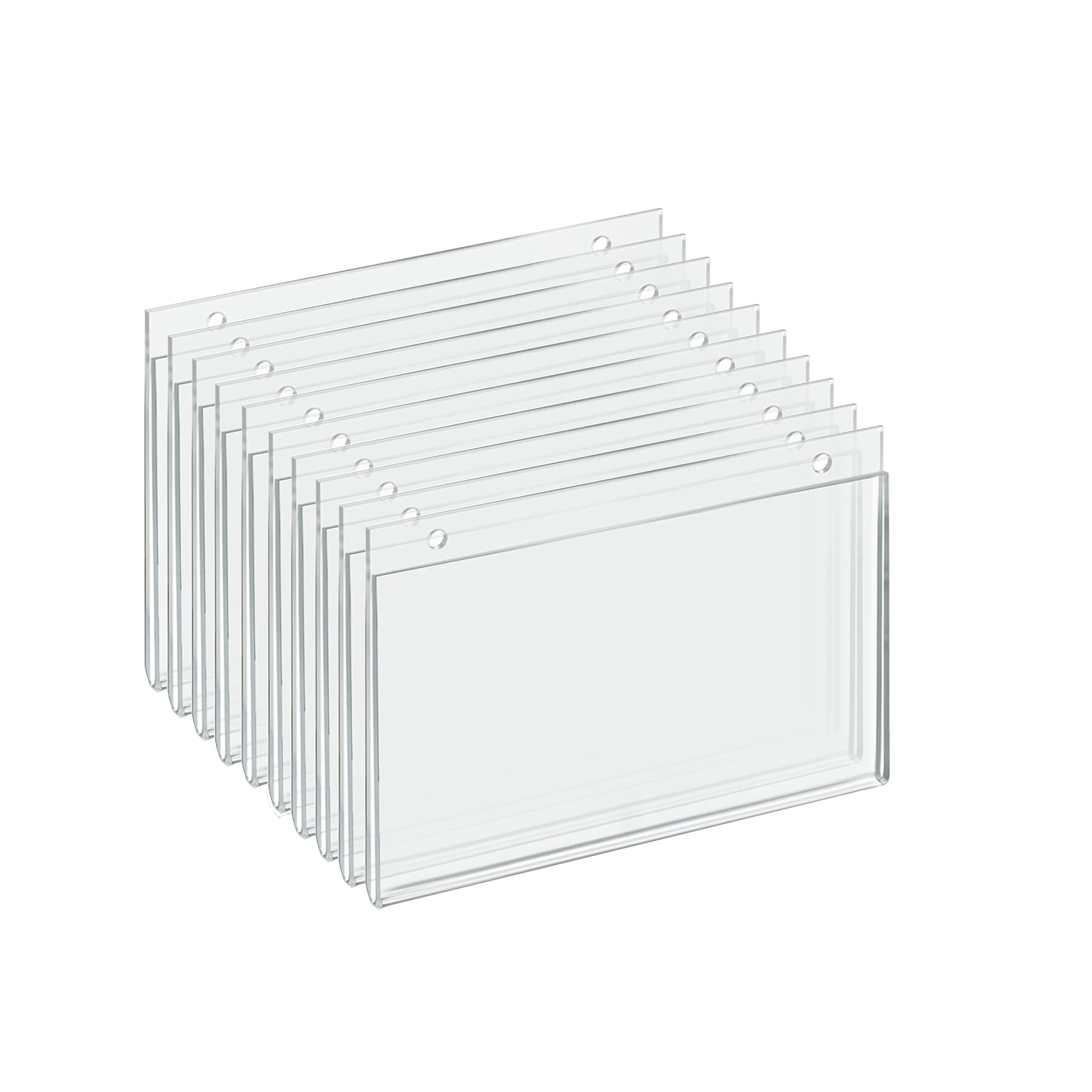 AZAR DISPLAYS U-Frame Wall-Mount Acrylic Sign Holders, Clear, Pack Of 10