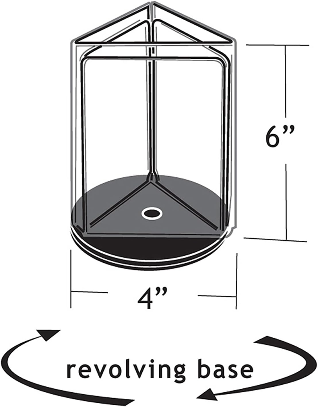 Azar Displays 3-Sided Acrylic Revolving Sign Holder