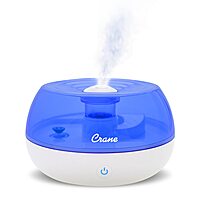 Crane Personal Ultrasonic Cool Mist Travel Humidifier and Vaporizer for Congestion Relief, 360° Adjustable Nozzle