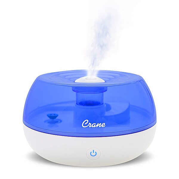 Crane Personal Ultrasonic Cool Mist Travel Humidifier and Vaporizer for Congestion Relief, 360° Adjustable Nozzle