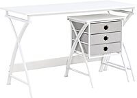 OSP Home Furnishings Olympic Utility Home Office Desk with Nesting 3-Drawer Storage Stand