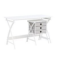 OSP Home Furnishings Olympic Utility Home Office Desk with Nesting 3-Drawer Storage Stand