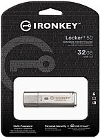 Kingston IronKey Locker+ 50 32GB Encrypted USB Flash Drive | USB 3.2 Gen 1 | XTS-AES Protection | Multi-Password Security