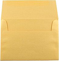 JAM PAPER Metallic Invitation Envelopes - Gold Stardream - 25/Pack