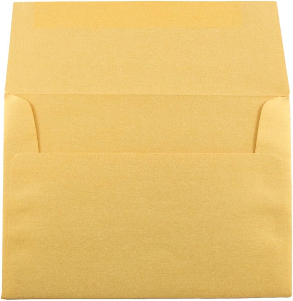 JAM PAPER Metallic Invitation Envelopes - Gold Stardream - 25/Pack