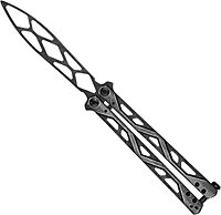 Kershaw Balanza Flipping Butterfly Trainer Knife, BlackWash Design, 4.3 Inch Rounded Stainless Steel Drop Point Blade
