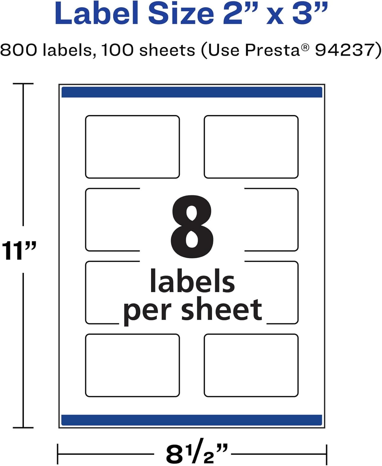 AVERY Matte White Rectangle Labels, Sure Feed Technology, 2" x 3"