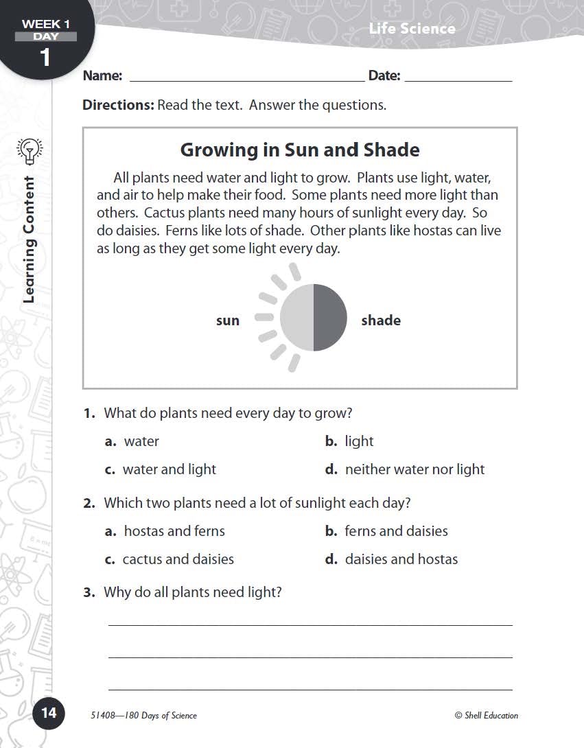 180 Days™: Science, Earth and Space Science for 2nd Grade Practice Workbook for Classroom and Home