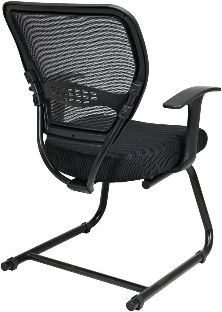 SPACE Seating 55 Series Professional Dark Air Grid Back Visitor's Chair with Built-in Lumbar Support