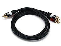 Monoprice Premium Two-Channel RCA Audio Cable - 2 RCA Plug to 2 RCA Plug, 22AWG RG-59