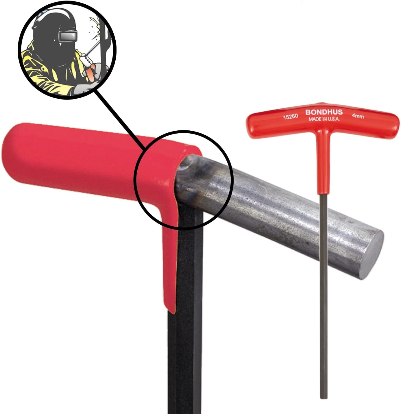 Bondhus 13356 3mm Hex Tip Graduated Length T-Handle with ProGuard Finish, 120mm, 2 Piece