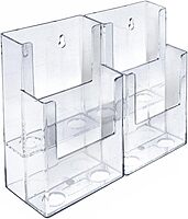 AZAR DISPLAYS 2-Tier Tri-Fold Brochure Counter Display, Clear Acrylic