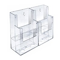 AZAR DISPLAYS 2-Tier Tri-Fold Brochure Counter Display, Clear Acrylic