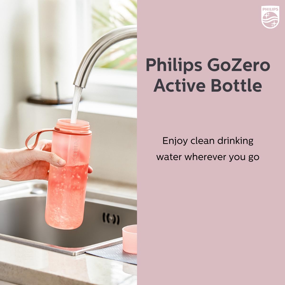 Philips Water GoZero Fitness Filters, Replacement Filter Cartridge, Activated Carbon Fiber Filter, for GoZero Active Bottle