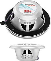 BOSS Audio Systems MRGB65 6.5 Inch Marine Boat Stereo Speakers - Coaxial, 2 Way, Full Range, Multi-Color Illumination