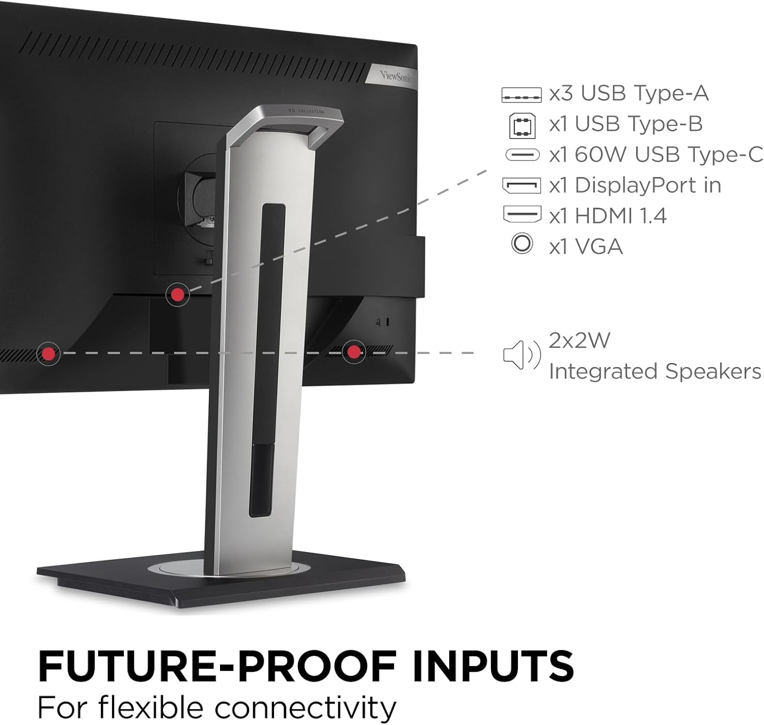 ViewSonic VG Monitor Designed for Surface with 60W USB-C, HDMI and DisplayPort