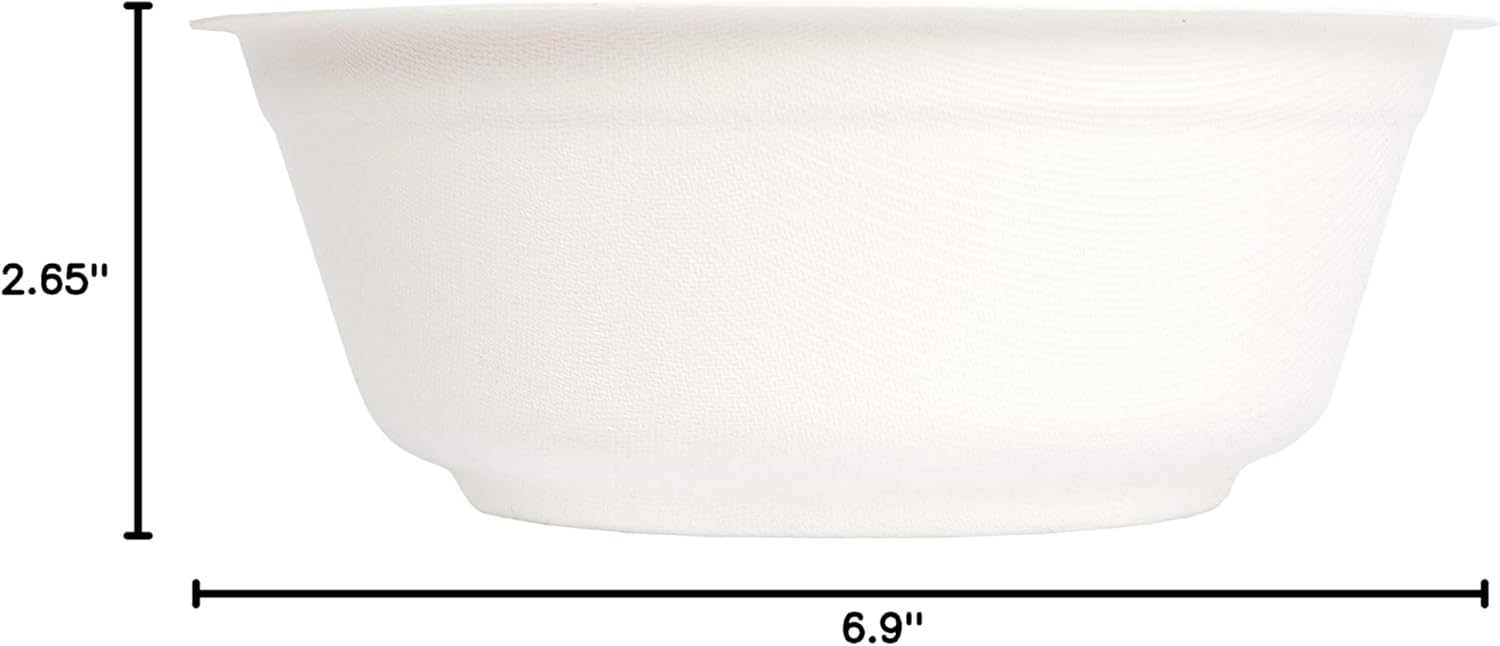 100% Compostable Natural Plant Fiber Bowl, 32-Ounce, (Pack of 500) 32-Ounce 500-Count