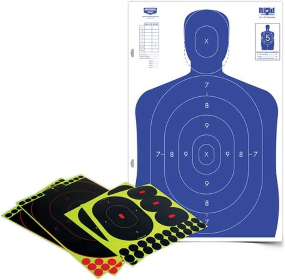 BIRCHWOOD CASEY Shoot-N-C 12" x 18" Silhouette Target Kit for Shooting - Heavy-duty 23" x 35" Cardboard Silhouette & 10