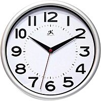 Infinity Instruments Metro Silver 9-Inch Resin Wall Clock