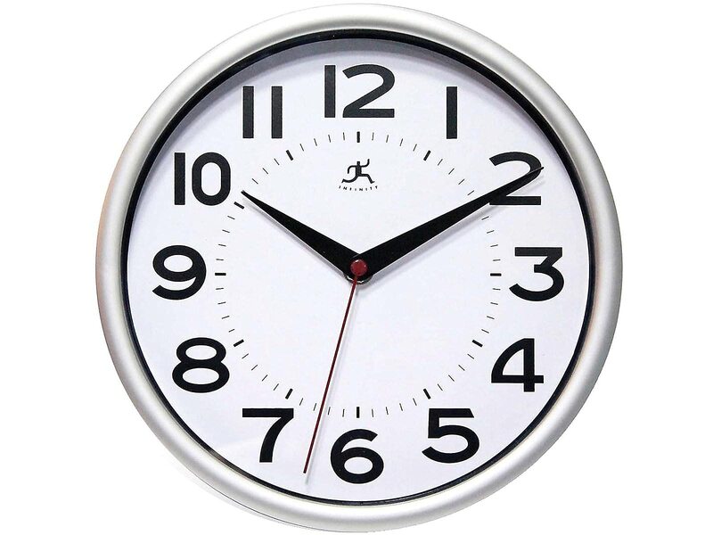 Infinity Instruments Metro Silver 9-Inch Resin Wall Clock