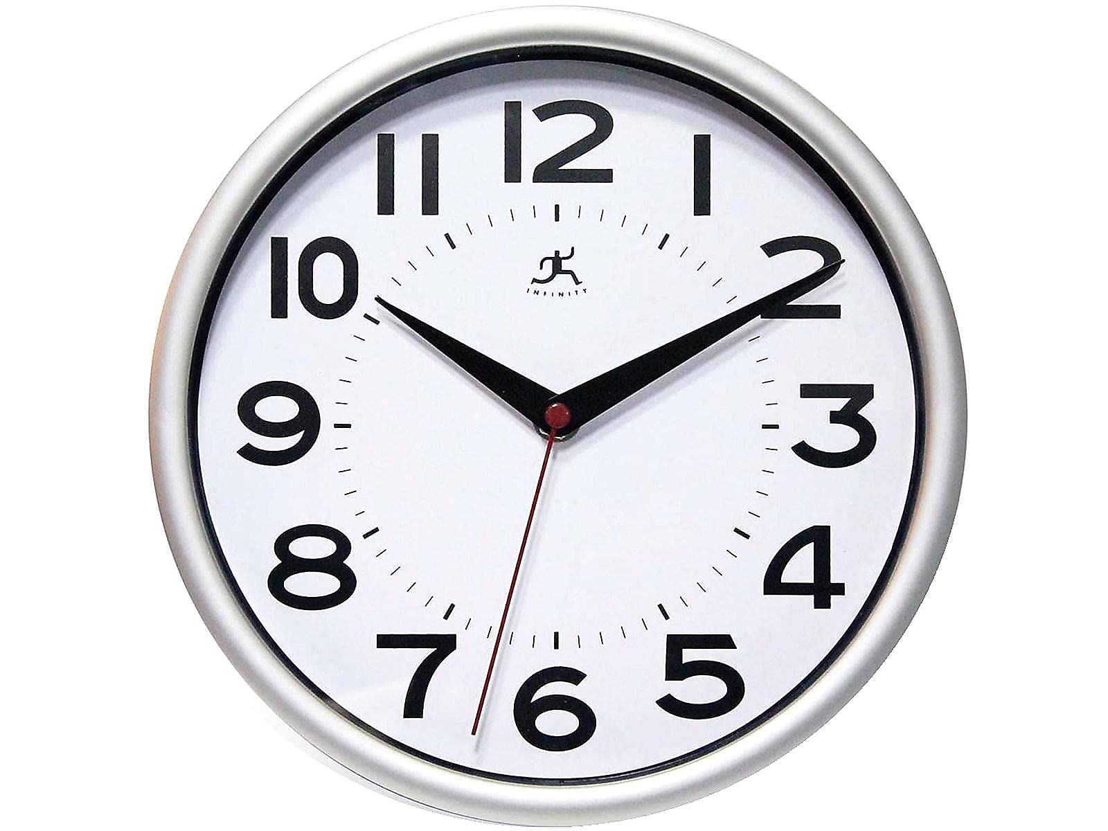Infinity Instruments Metro Silver 9-Inch Resin Wall Clock