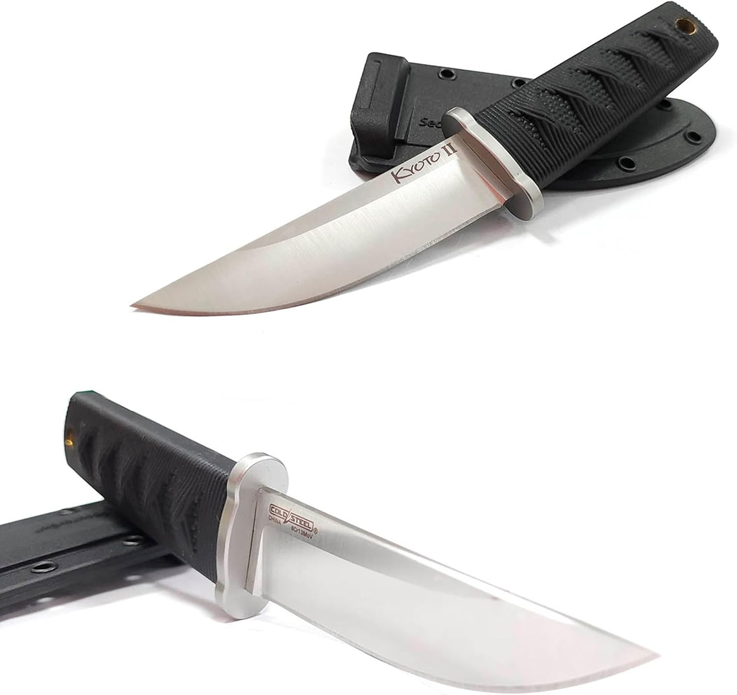 Cold Steel Kyoto II 3-3/8" Durable Compact 8Cr13MoV Stainless Steel Fixed Blade Drop Point Outdoor Hunting Utility Knife