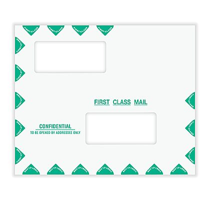 COMPLYRIGHT First Class Double-Window Tax Mailer Envelopes