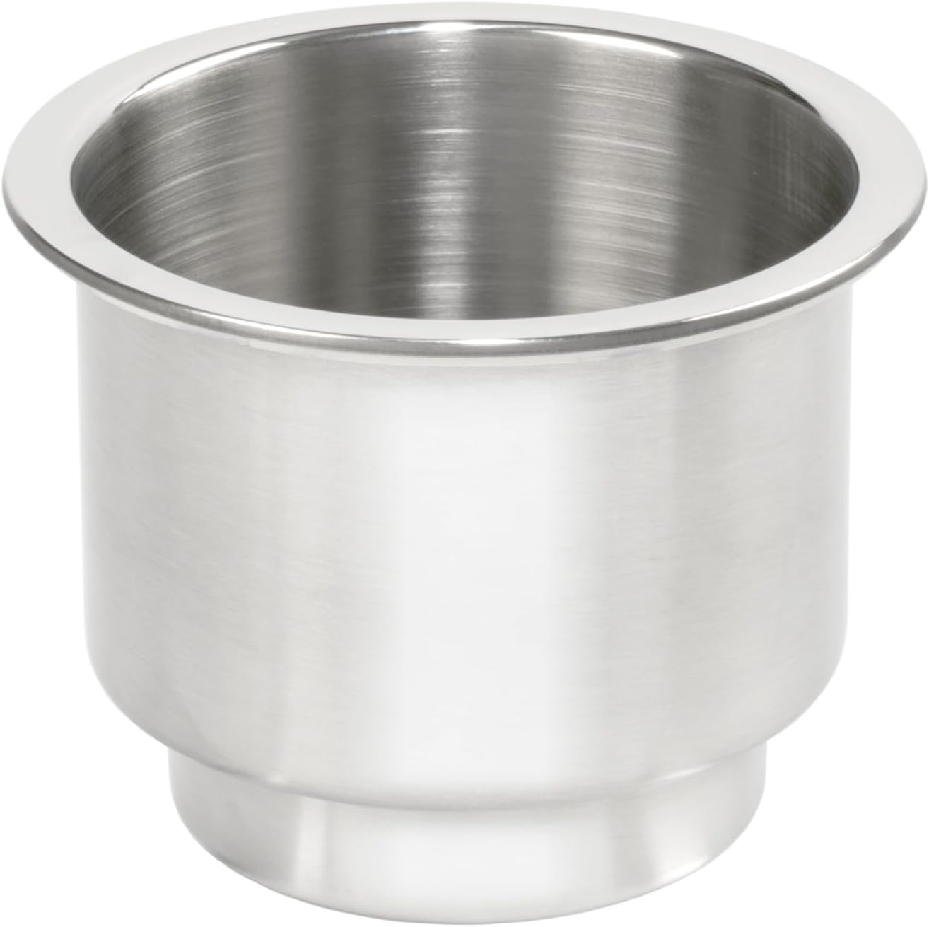 Whitecap Industries S-3511C Stainless Steel Flush Drink Holder - 3-7/8" Cutout, 2-1/4" to 3-1/8" Depth
