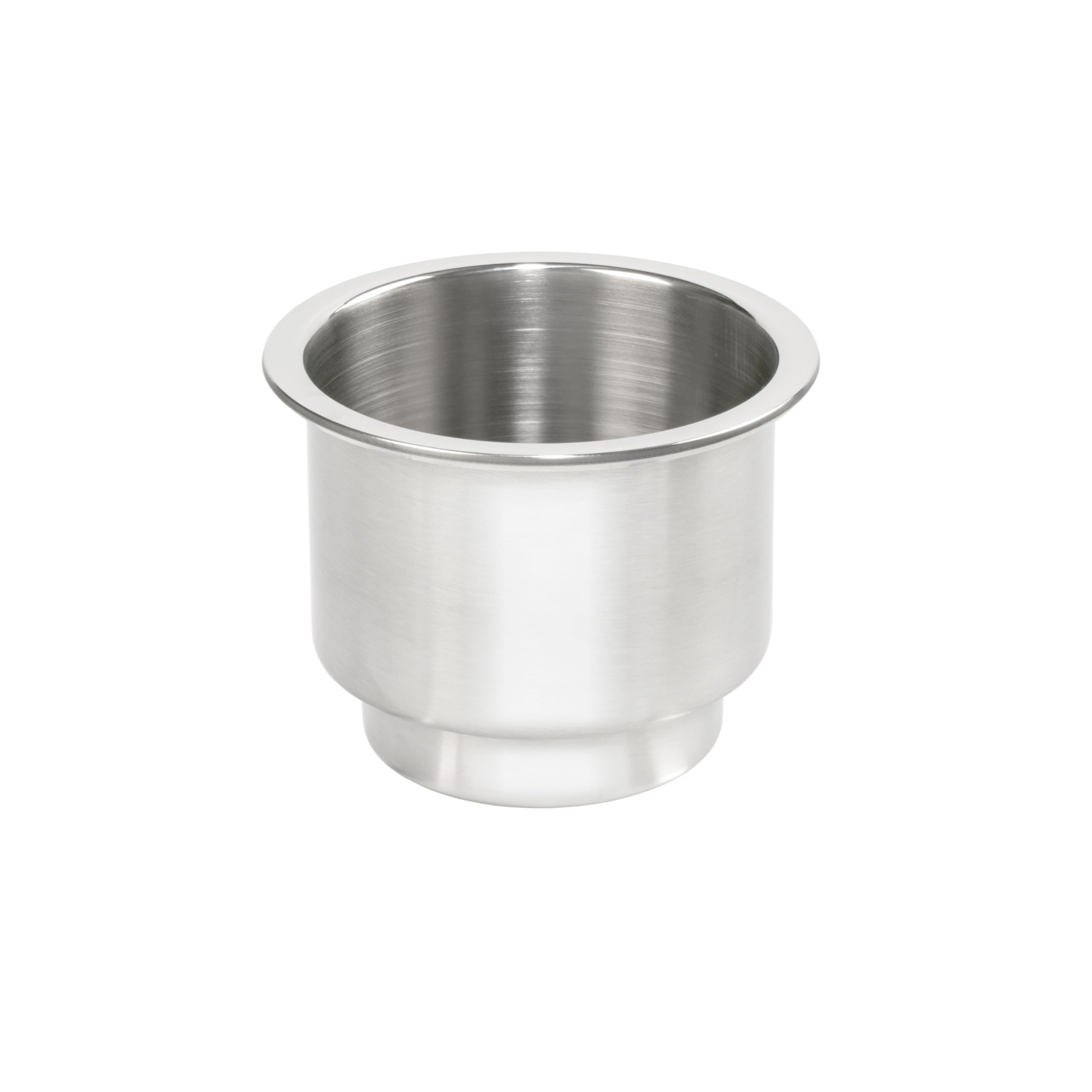 Whitecap Industries S-3511C Stainless Steel Flush Drink Holder - 3-7/8" Cutout, 2-1/4" to 3-1/8" Depth