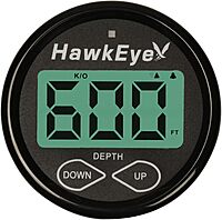HAWKEYE DepthTrax 2B In-Dash Transom Mount Digital Depth Finder — 600 ft