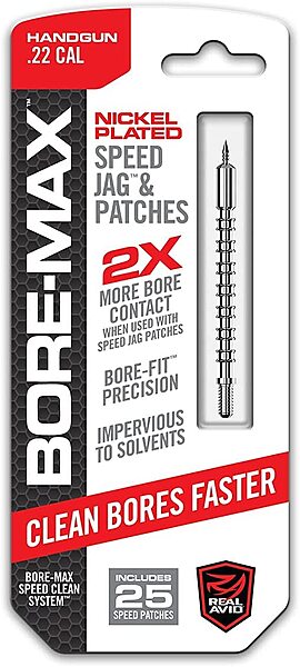 REAL AVID Bore-Max Speed Jag and 25 Patches Gun Cleaning Set