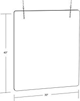 AZAR DISPLAYS Hanging Adjustable Clear Acrylic Cashier Shield Sneeze Guard - Pack of 2