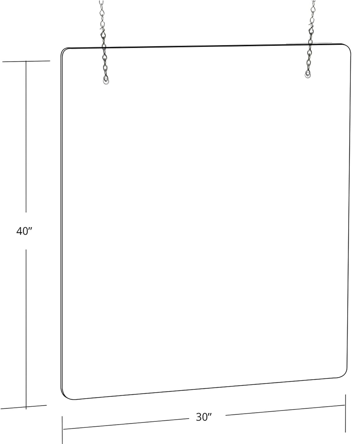 AZAR DISPLAYS Hanging Adjustable Clear Acrylic Cashier Shield Sneeze Guard - Pack of 2