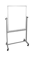 Luxor Double-Sided Magnetic Mobile Dry-Erase Whiteboard, 30in x 40in, Aluminum Frame With Gray Finish